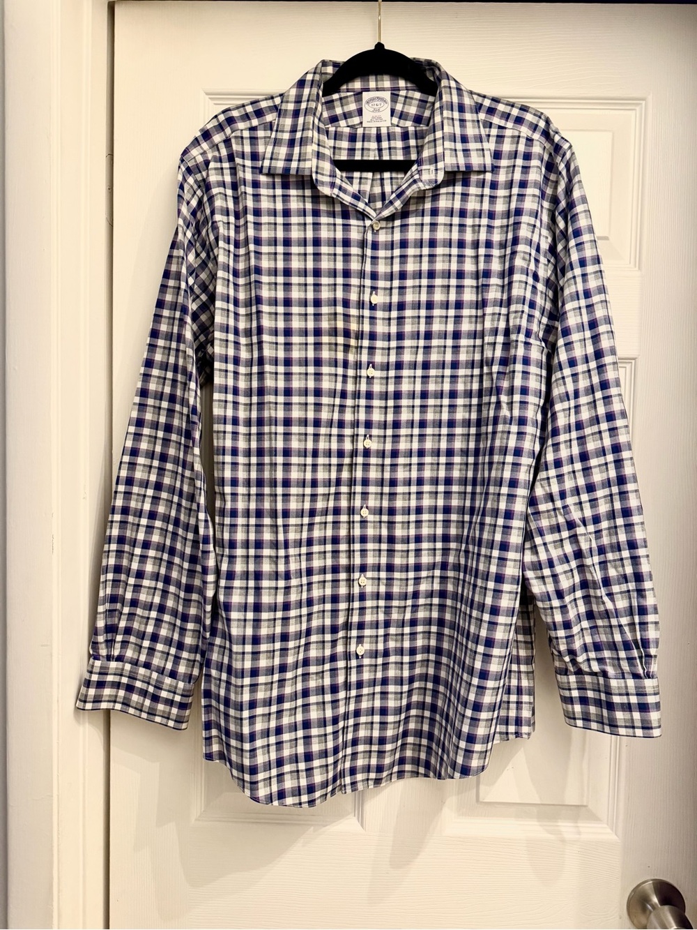 Brooks Brothers Blue & White Plaid Dress Shirt